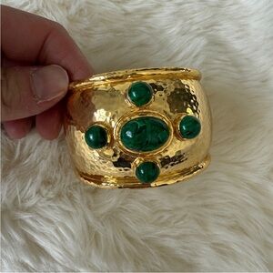 Valerè nova malachite gold cuff bracelet NWOT